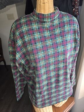 Eddie Bauer Green and Red Plaid Shirt